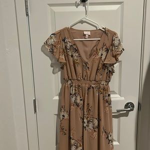 Pink Floral-Maternity Maxi dress